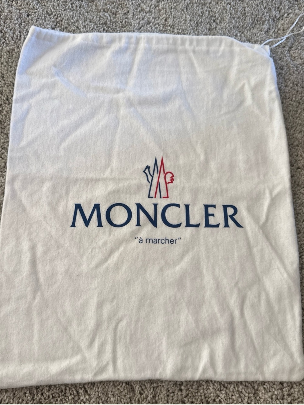 Moncler Travel Bag Dust Bag Cotton Drawstring 12x15 Inches White